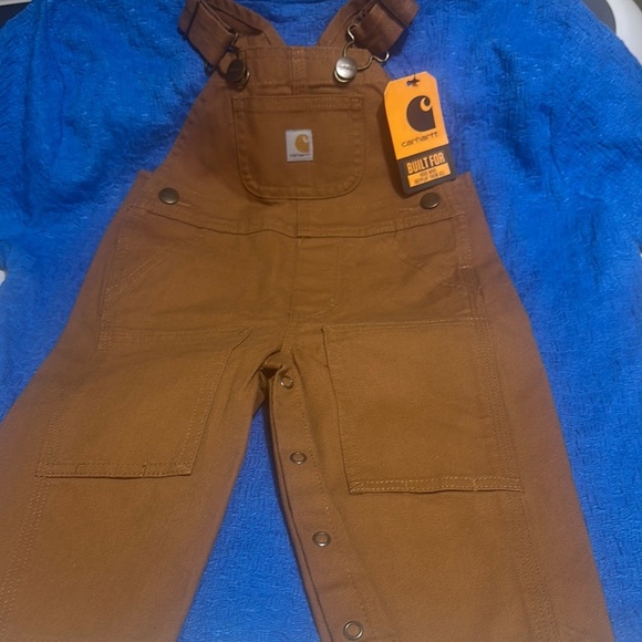 Carhartt Brown Overalls with Reinforced Knees - Picture 1 of 9
